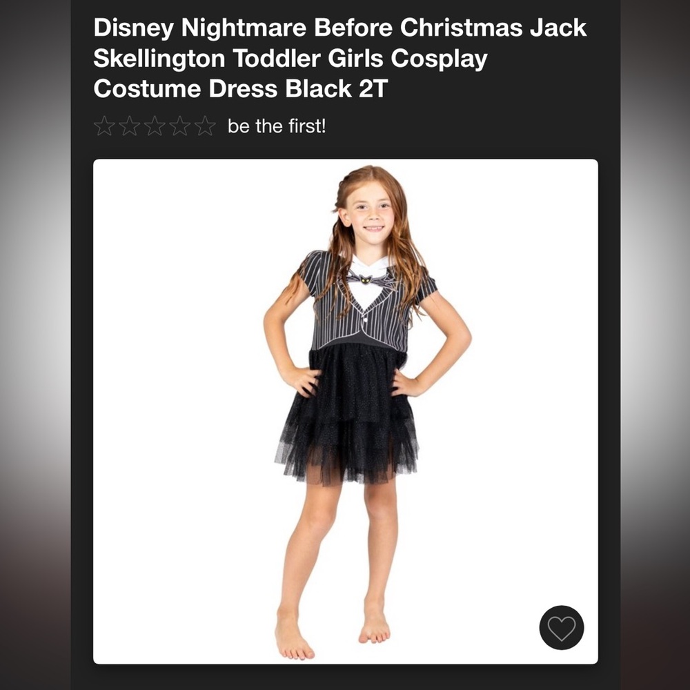 NWT Jack Skellington Toddler Costume
